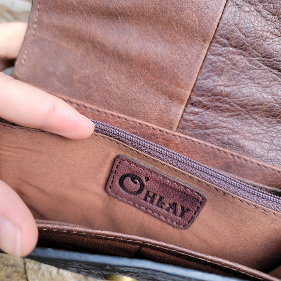 Myra Bag Turquoise and Brown Floral Leather Wallet - Picture 6 of 7